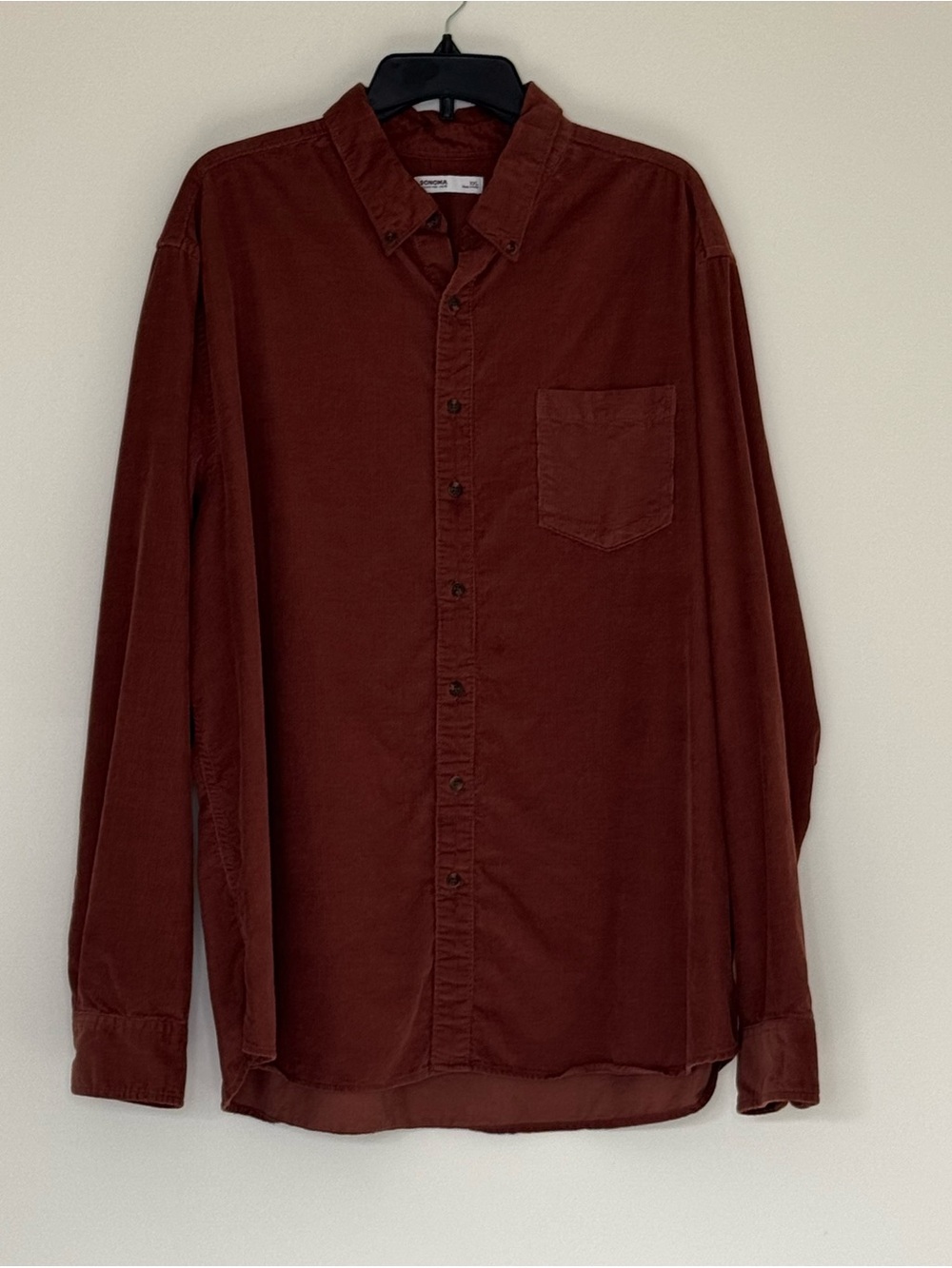 Sonoma Men's Corduroy Button-Down Shirt in Brown